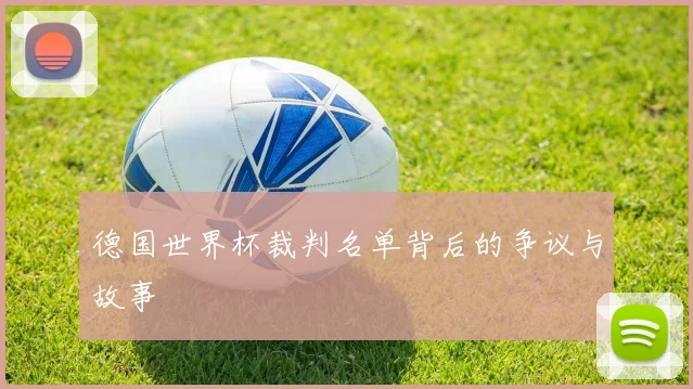 德国世界杯裁判名单背后的争议与故事